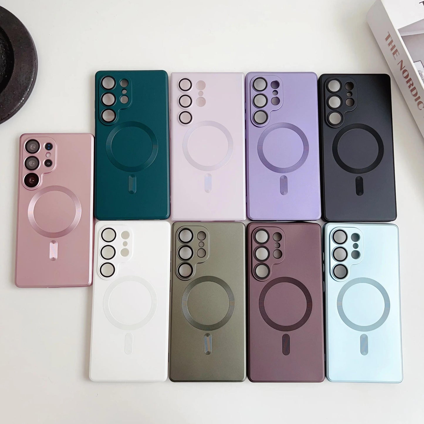 Luxury Matte For Magsafe Case For Samsung Galaxy S25 Ultra S24 S23 S22 S21 S20 Plus Magnetic Cover Lens Protective Shell