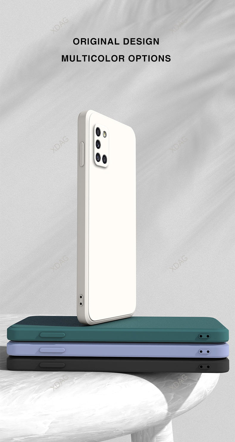 Half Wrapped Back Cover for Samsung A31 A41 A21S A51 A71 High Quality Internal Flocking Soft Liquid Silicone Phone Case Carcasas