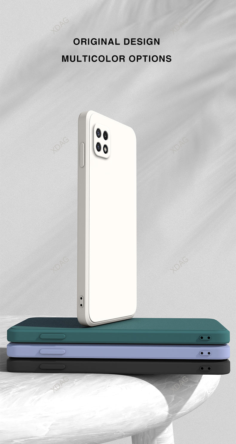 Original Phone Case for Samsung Galaxy A22 5G 6.6" Square High Qualtiy Liquid Silicone Bag SM-A226 SC-56B Soft Simple Back Cover