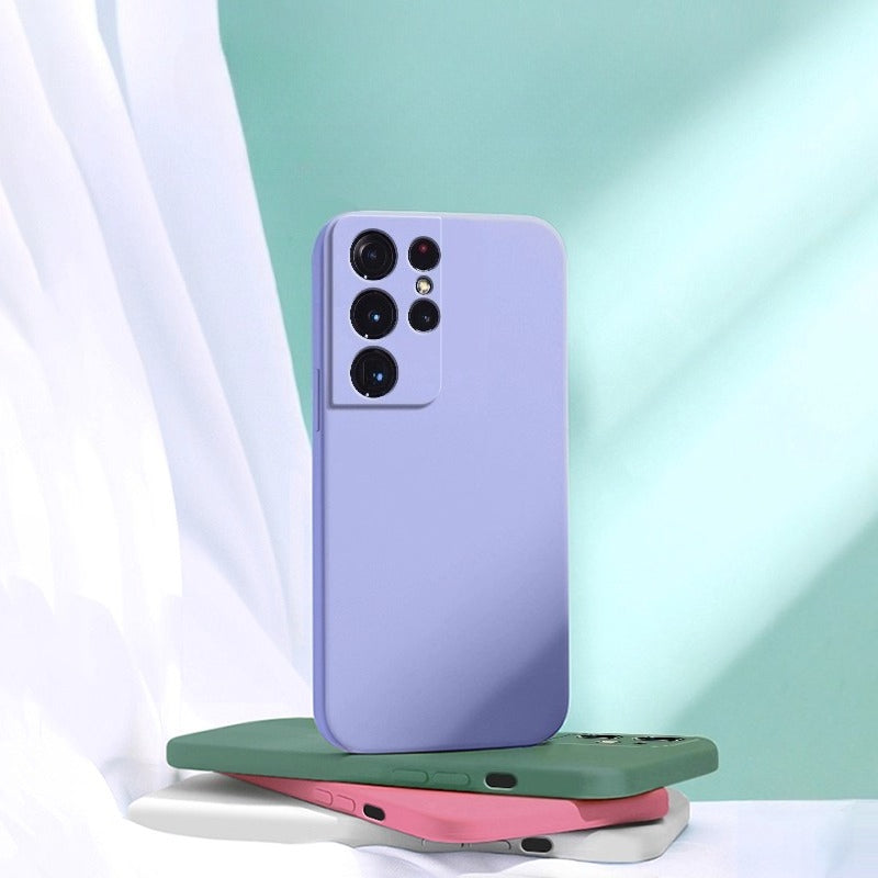 For Samsung Galaxy S21 S20 Ultra Plus FE Liquid silicone phone case and Matte hydrogel film