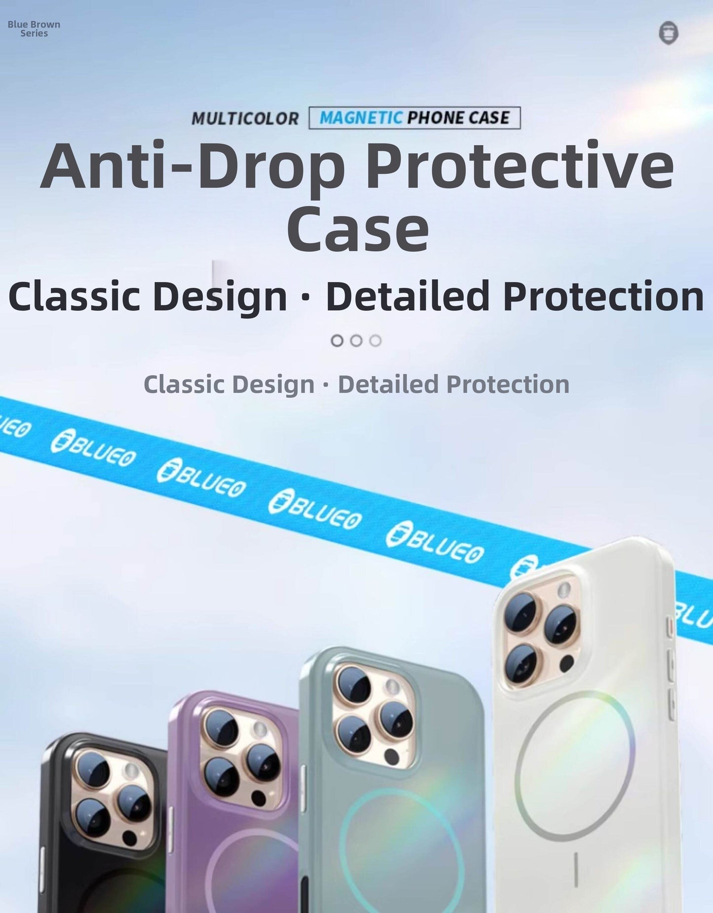 BLUEO | Advanced Protection Magnetic Anti-Shock Phone Case for iPhone 16 Pro and iPhone 15 Pro Max