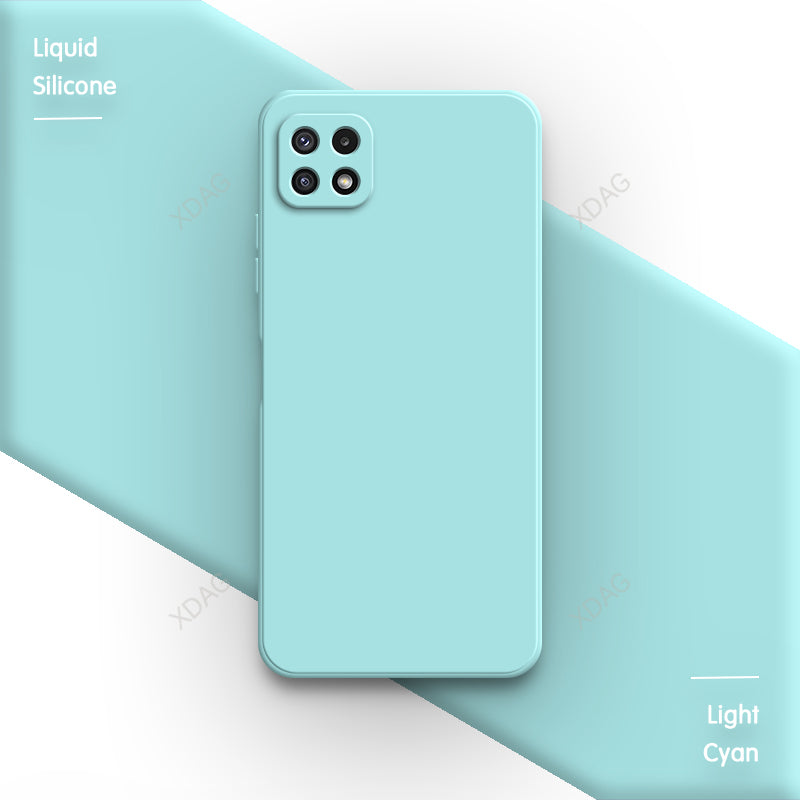 Original Phone Case for Samsung Galaxy A22 5G 6.6" Square High Qualtiy Liquid Silicone Bag SM-A226 SC-56B Soft Simple Back Cover