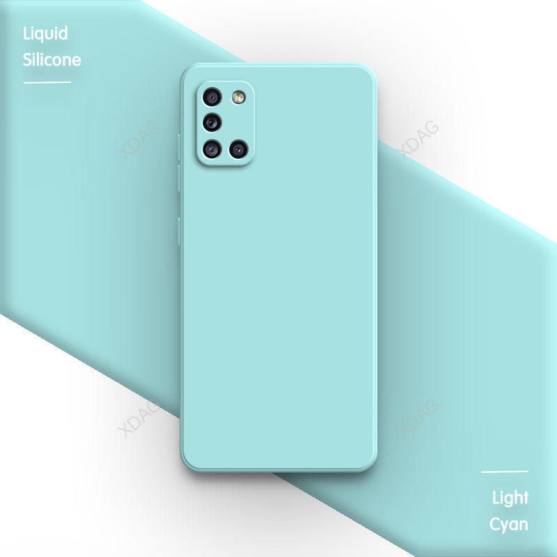 Half Wrapped Back Cover for Samsung A31 A41 A21S A51 A71 High Quality Internal Flocking Soft Liquid Silicone Phone Case Carcasas