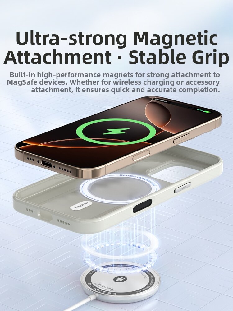 BLUEO | Advanced Protection Magnetic Anti-Shock Phone Case for iPhone 16 Pro and iPhone 15 Pro Max