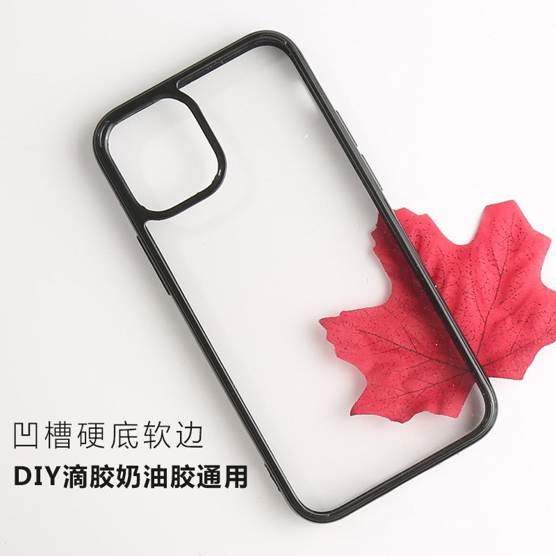 Applicable DIY Groove Phone Case Epoxy Cream Glue Special Transparent Case for Apple17Acrylic Two-in-One Wholesale