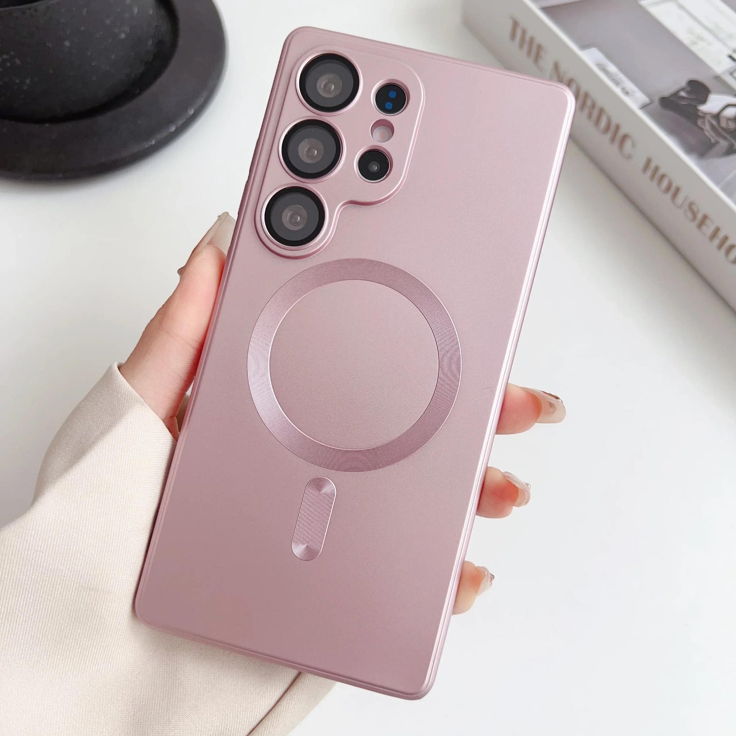 Luxury Matte For Magsafe Case For Samsung Galaxy S25 Ultra S24 S23 S22 S21 S20 Plus Magnetic Cover Lens Protective Shell