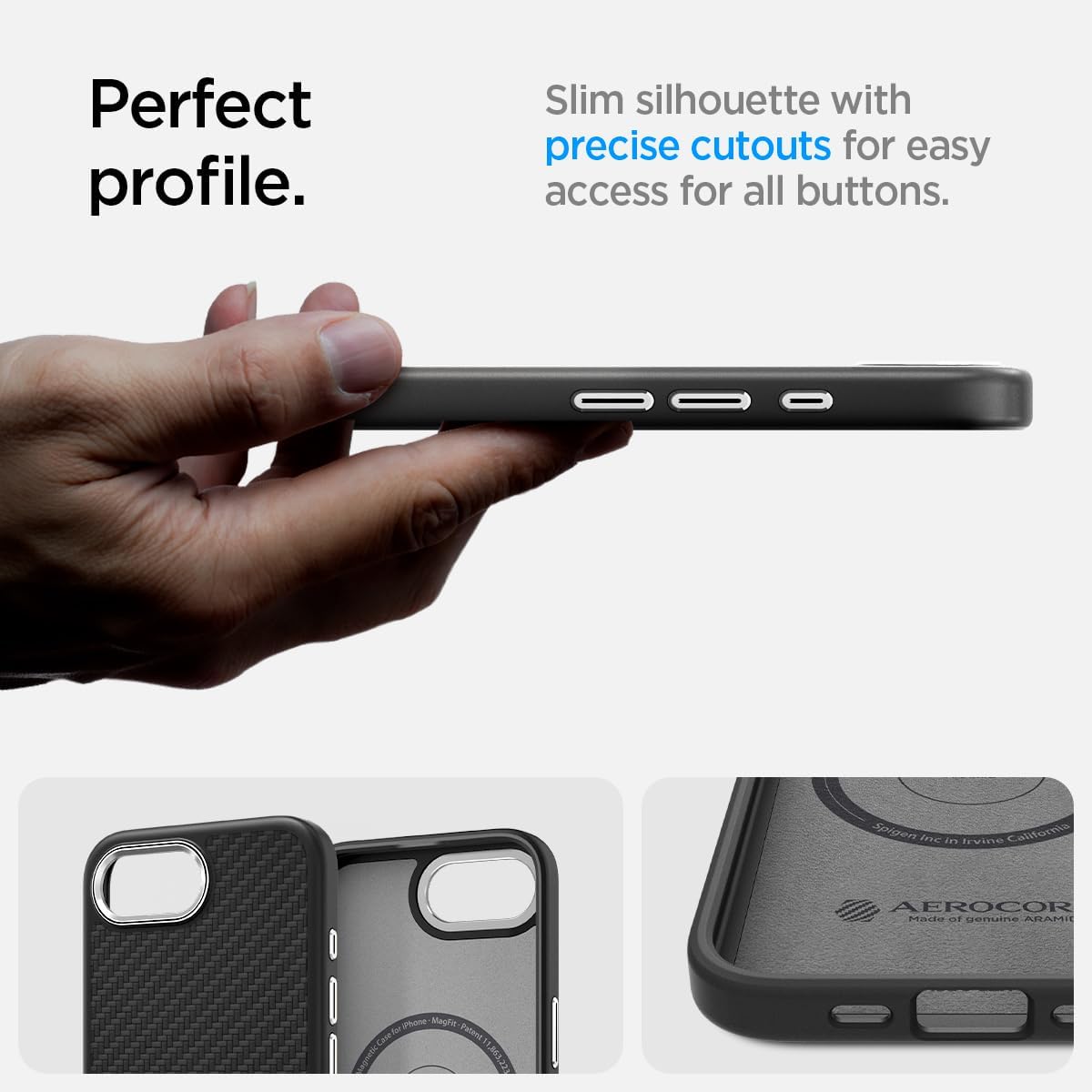 Spigen Enzo Aramid Compatible with iPhone 16e Case Cover - Matte Black