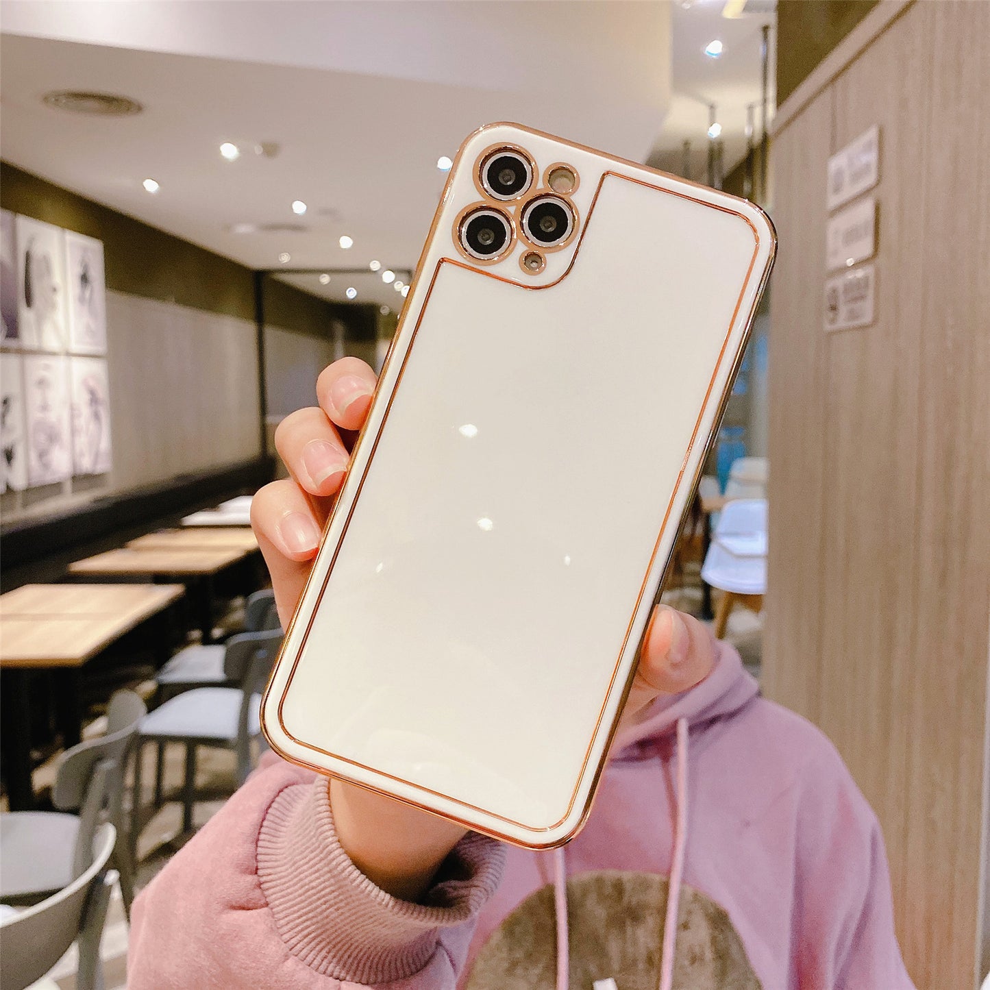 Macaron Photo Frame Plating Phone Case