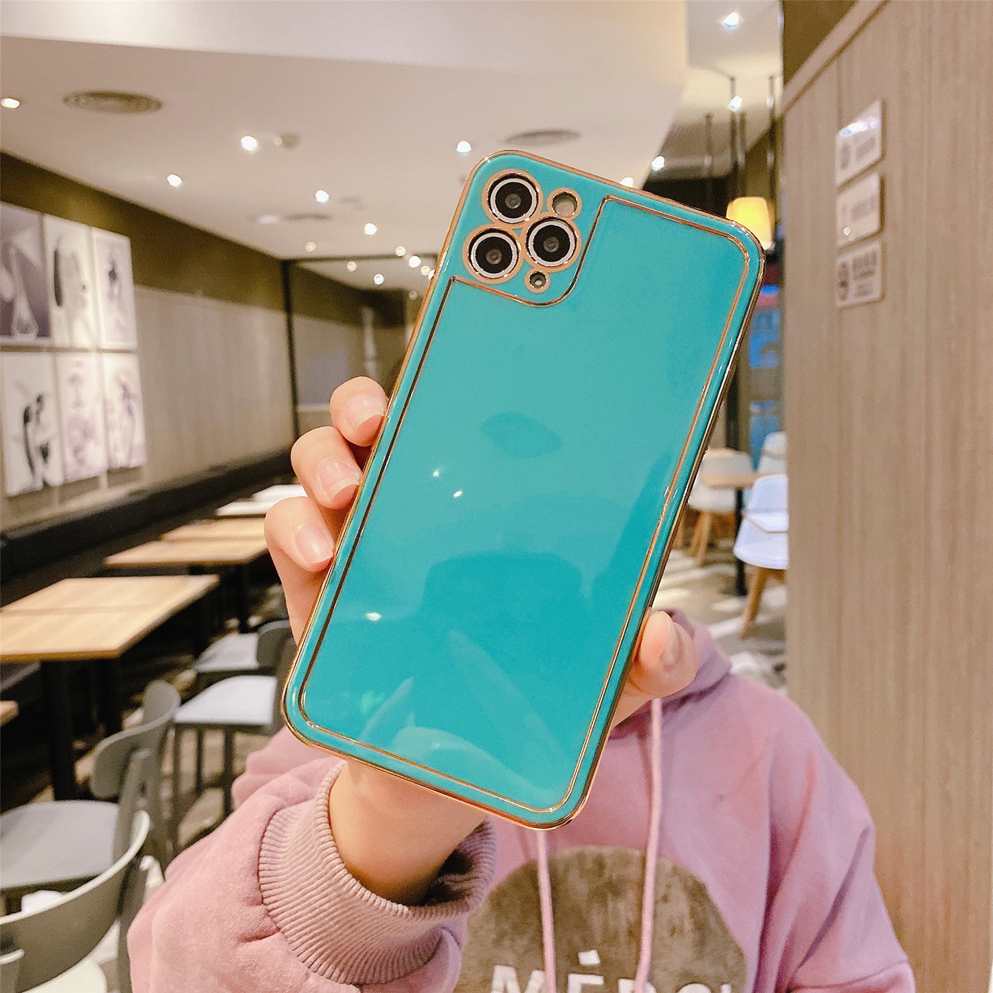 Macaron Photo Frame Plating Phone Case