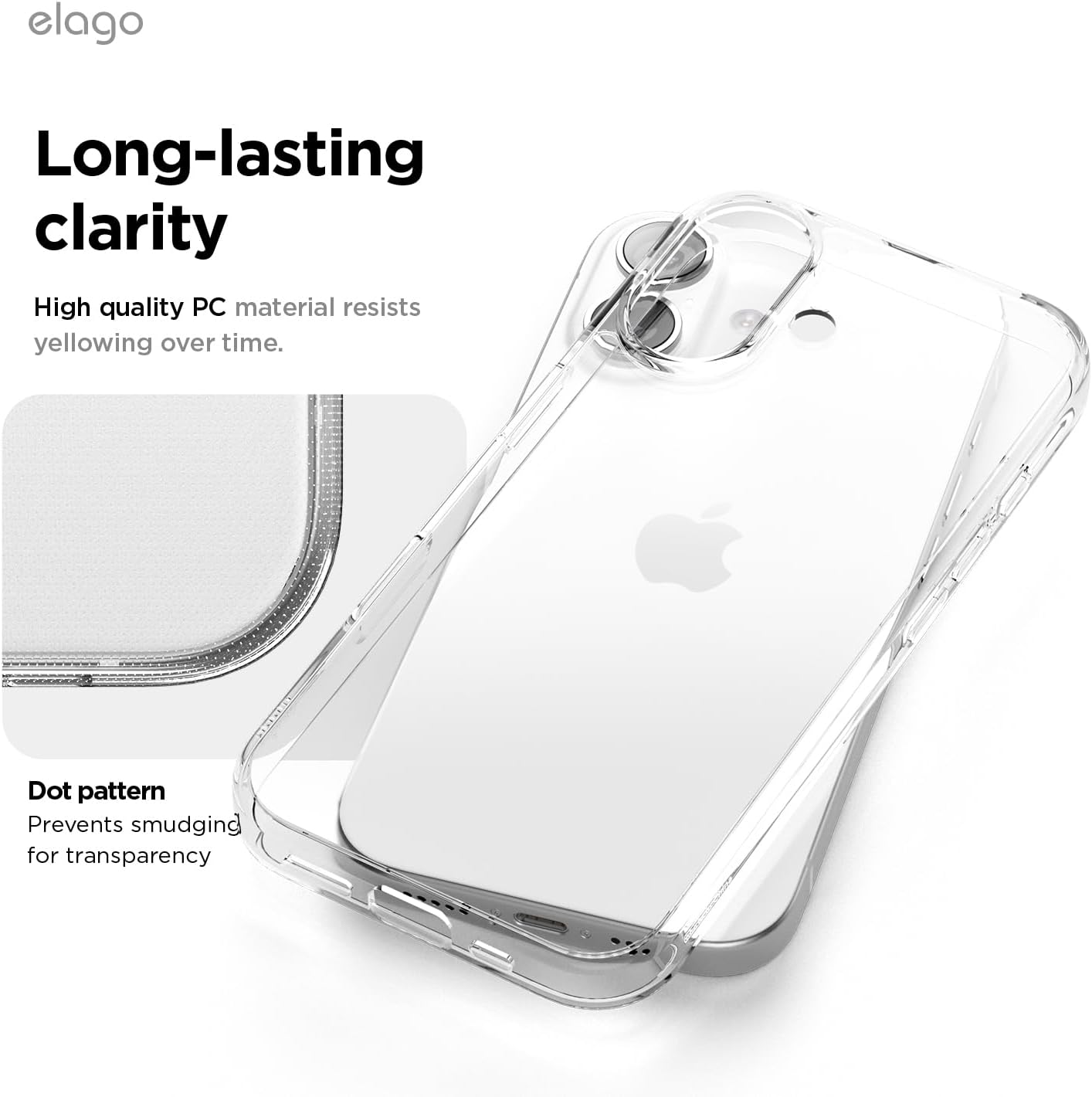 elago for iPhone 17 Case, Crystral Clear Case, PC + TPU Hybrid Technology, Ultra Slim, Raised Camera Protection, Durable Scratch-Resistant, Shockproof Protective Cover, 6.3 inch