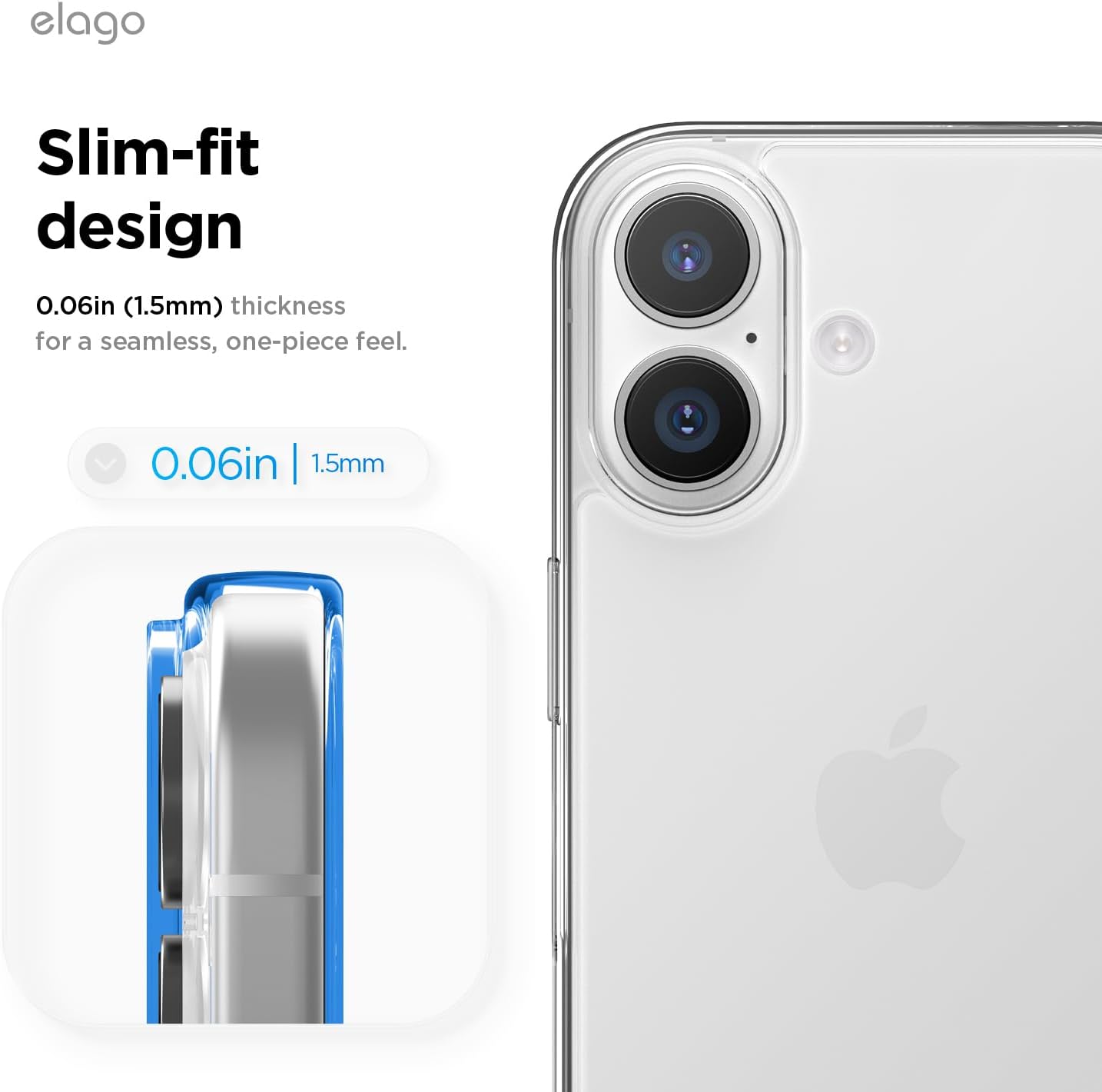 elago for iPhone 17 Case, Crystral Clear Case, PC + TPU Hybrid Technology, Ultra Slim, Raised Camera Protection, Durable Scratch-Resistant, Shockproof Protective Cover, 6.3 inch