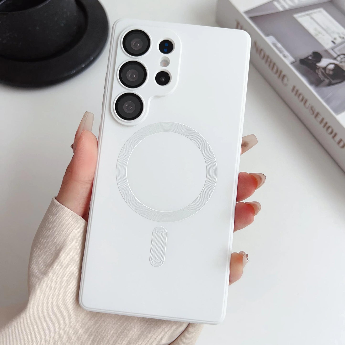 Luxury Matte For Magsafe Case For Samsung Galaxy S25 Ultra S24 S23 S22 S21 S20 Plus Magnetic Cover Lens Protective Shell