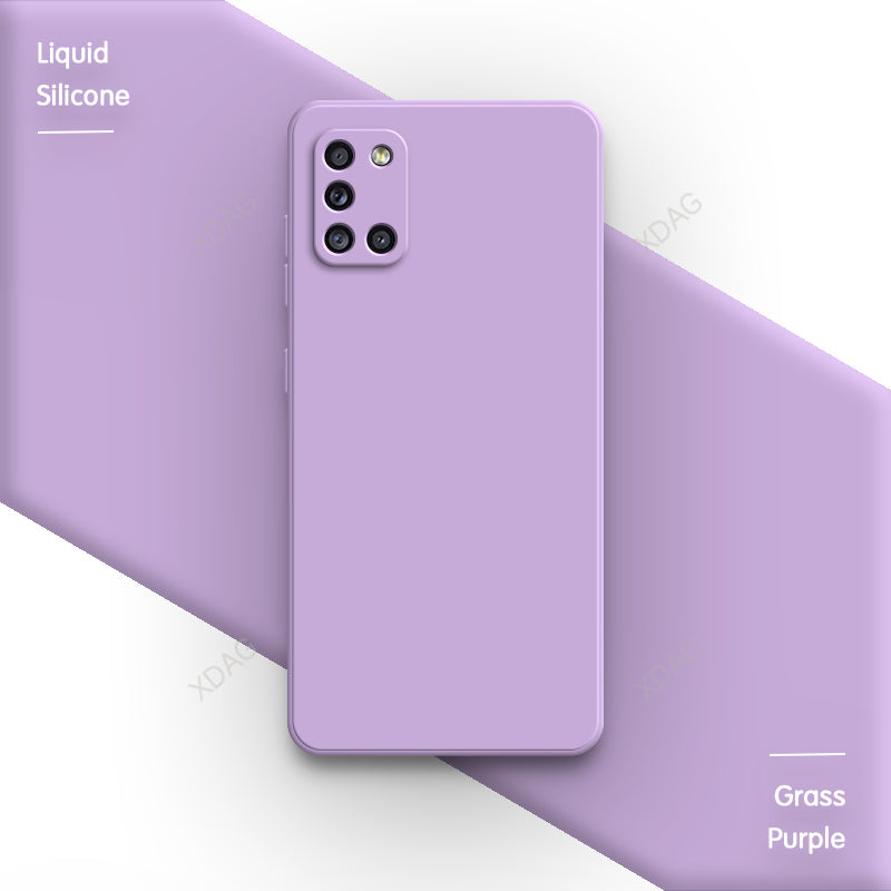 Half Wrapped Back Cover for Samsung A31 A41 A21S A51 A71 High Quality Internal Flocking Soft Liquid Silicone Phone Case Carcasas