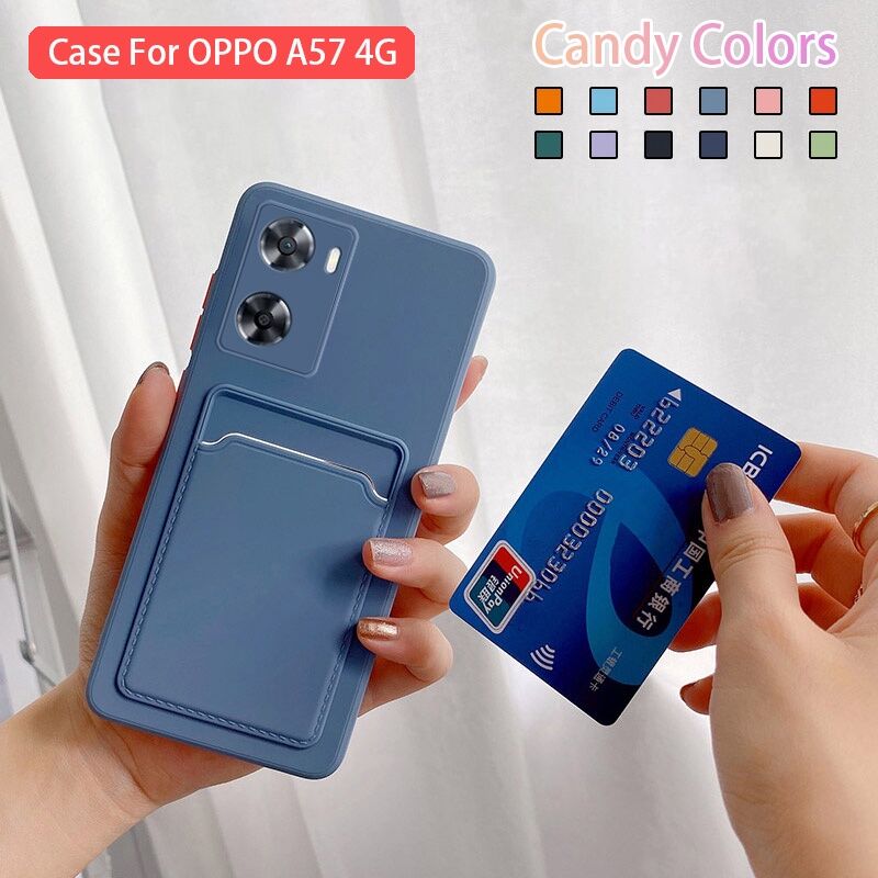 Casing For Oppo A77S A57 A 57 A77 A76 A36 A96 A 96 A55 4G 5G Fashion Liquid Silicon Phone Case Bumper Shockproof Casing Soft TPU Couple Camera Protection Back Cover With Card Slot
