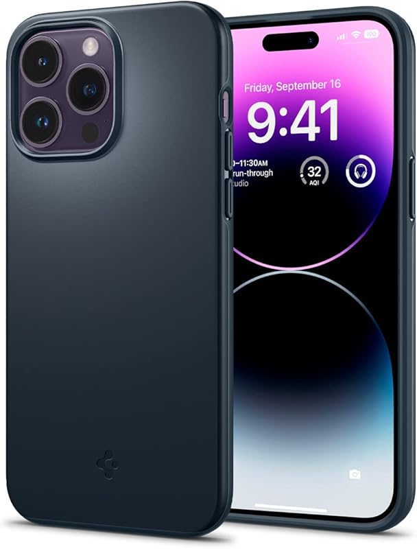 Spigen Compatible for iPhone 14 Pro Max Case Thin Fit - Metal Slate