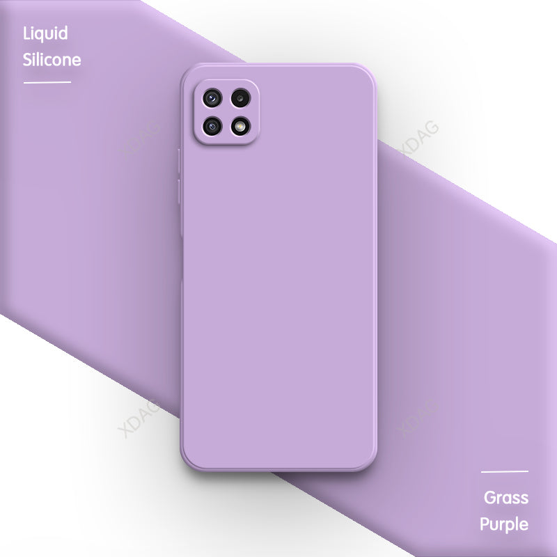 Original Phone Case for Samsung Galaxy A22 5G 6.6" Square High Qualtiy Liquid Silicone Bag SM-A226 SC-56B Soft Simple Back Cover