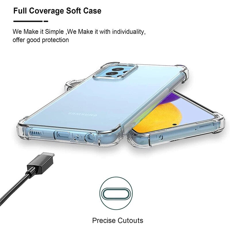 Clear Case for Samsung Galaxy A52s 5G A52 A32 4G Crystal Soft TPU Transparent Shockproof Phone Cover for Samsung A22 5G A12 A72