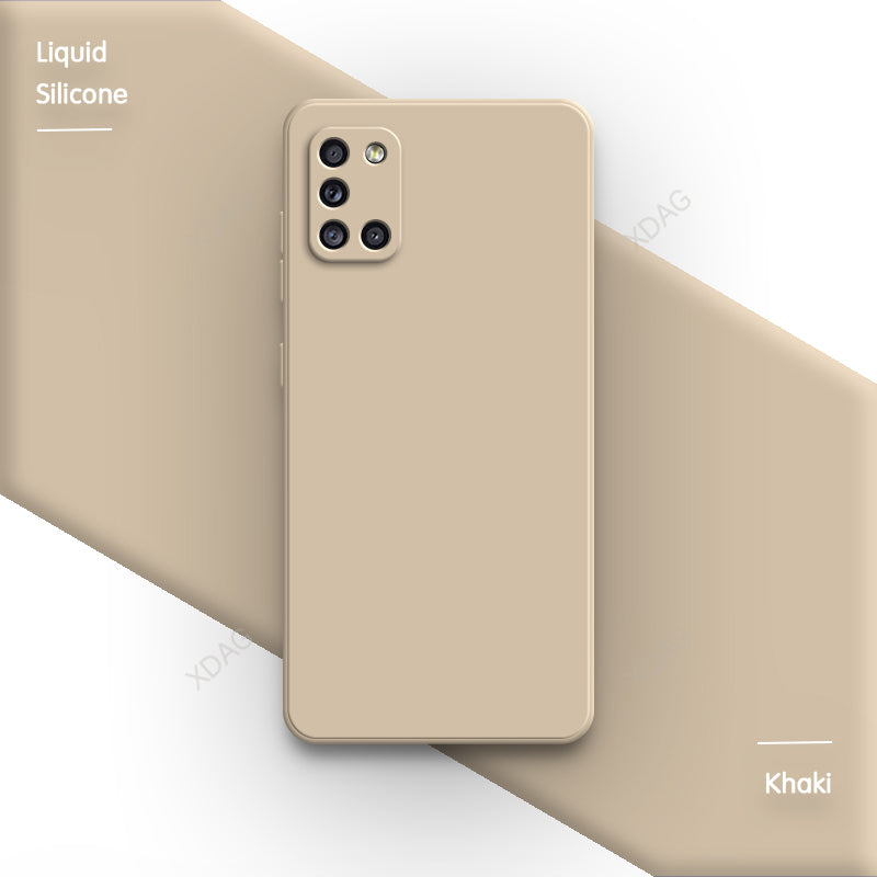 Half Wrapped Back Cover for Samsung A31 A41 A21S A51 A71 High Quality Internal Flocking Soft Liquid Silicone Phone Case Carcasas