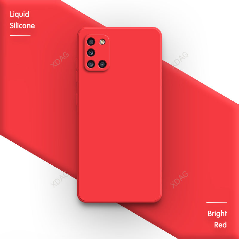 Half Wrapped Back Cover for Samsung A31 A41 A21S A51 A71 High Quality Internal Flocking Soft Liquid Silicone Phone Case Carcasas