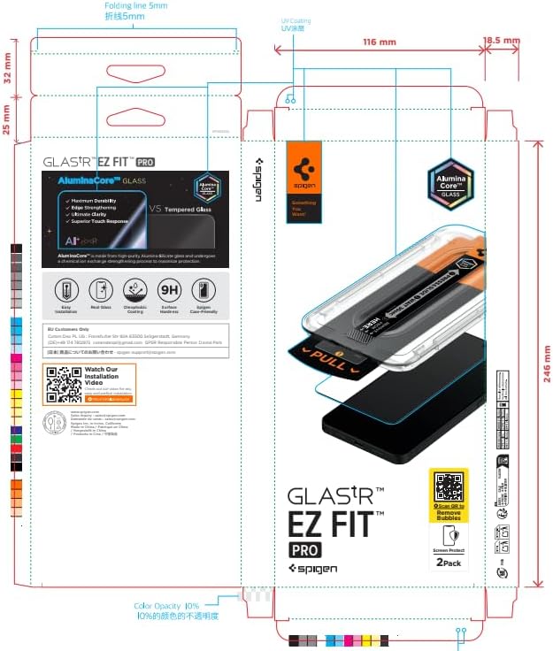 Spigen Screen Protector for iPhone 17 Pro Max/16 Pro Max Glas.tR EZ Fit Pro - 2 Pack