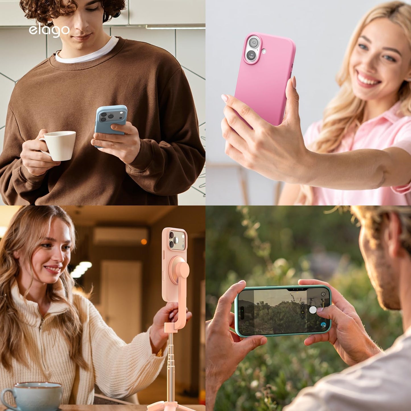 elago for iPhone Air Case, Premium Magnetic Silicone Case, Compatible with MagSafe, Liquid Silicone Material, Protective Cover, Shockproof, Slim Phone, 6.5 inch (Stone)