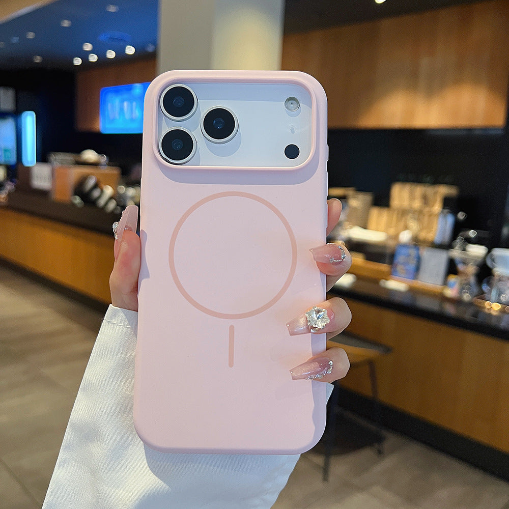 Simple Large Hole Fine Circle Silicone Magnetic Phone Case