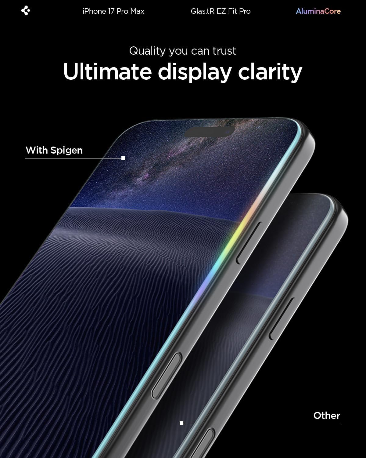 Spigen Screen Protector for iPhone 17 Pro Max/16 Pro Max Glas.tR EZ Fit Pro - 2 Pack