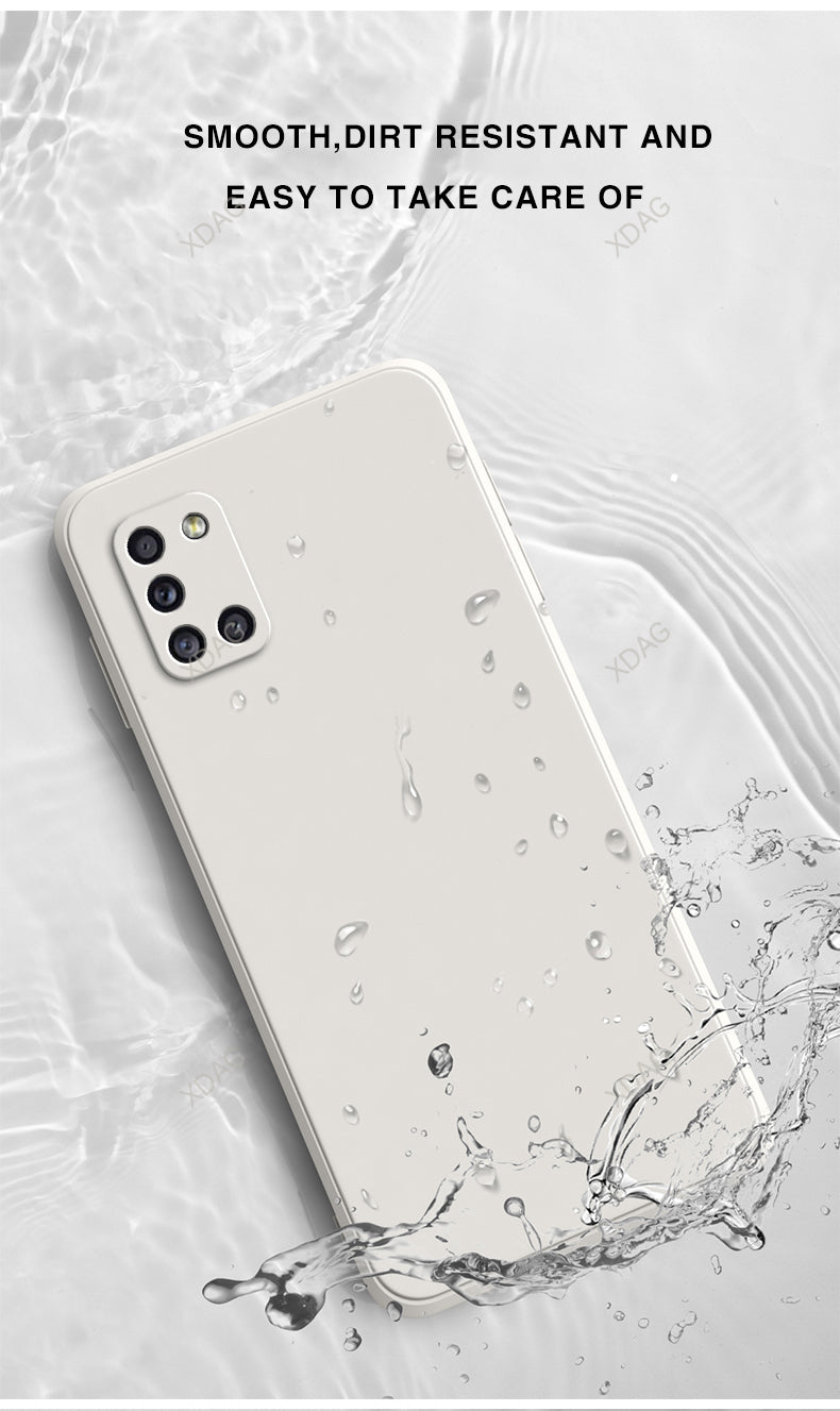 Half Wrapped Back Cover for Samsung A31 A41 A21S A51 A71 High Quality Internal Flocking Soft Liquid Silicone Phone Case Carcasas