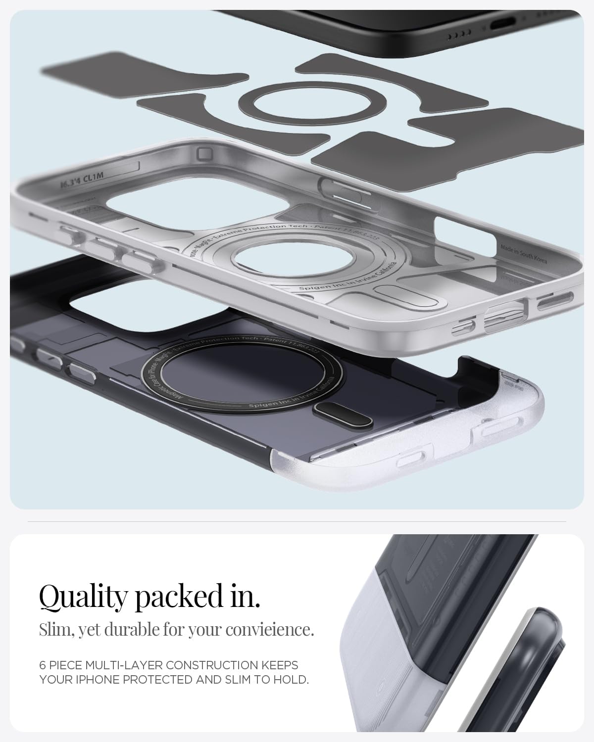 Spigen Compatible with iPhone 16 Pro Max Case Classic C1 MagFit - Graphite