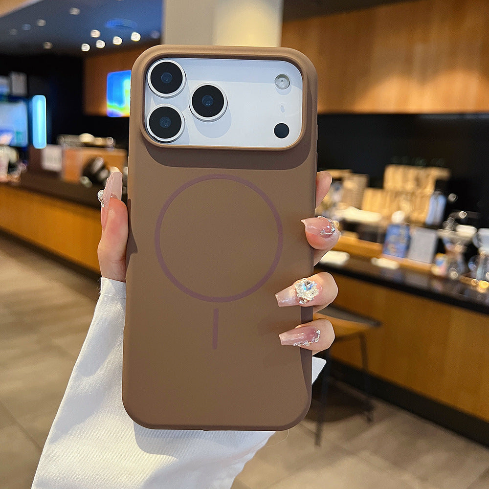 Simple Large Hole Fine Circle Silicone Magnetic Phone Case