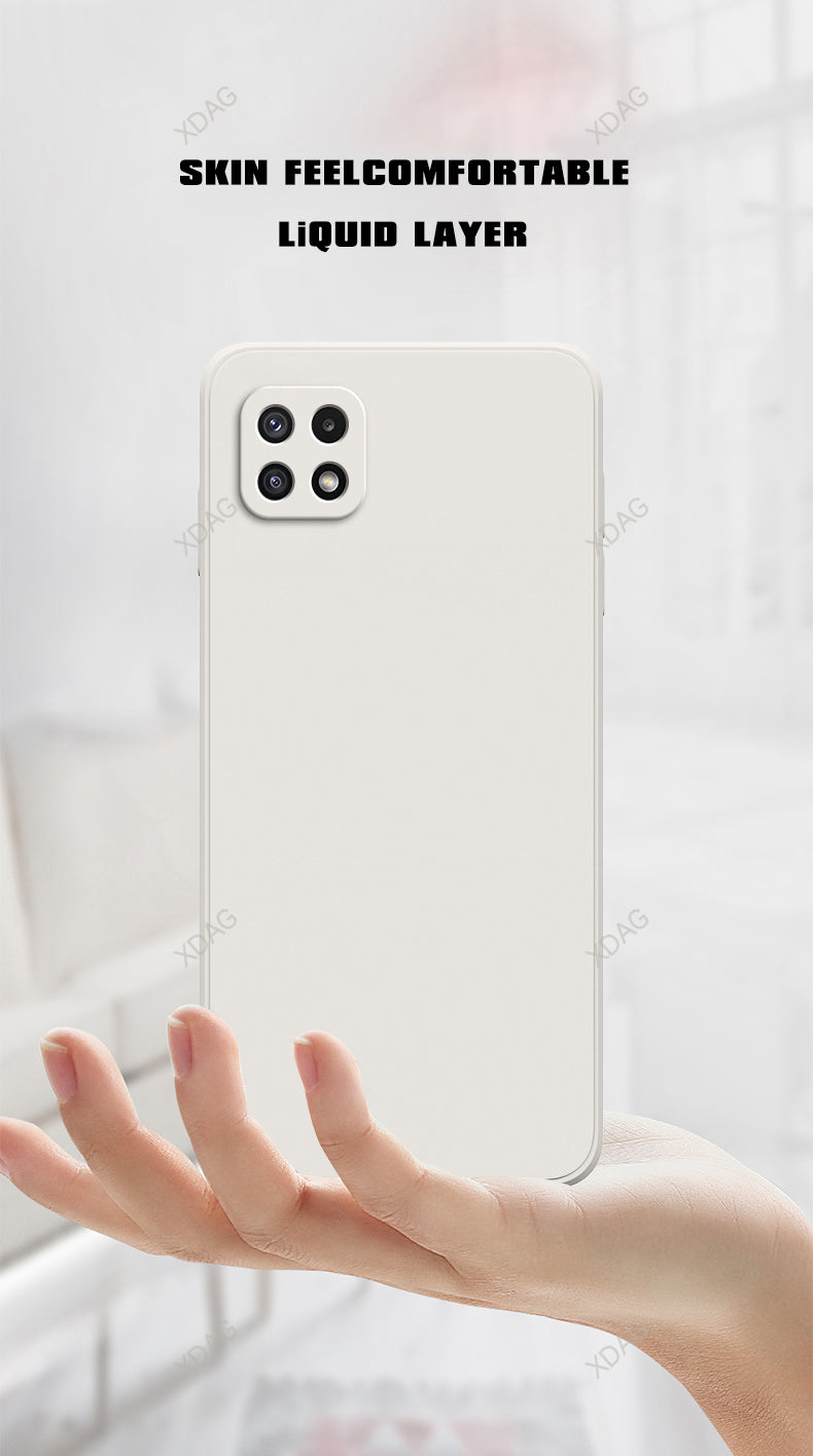 Original Phone Case for Samsung Galaxy A22 5G 6.6" Square High Qualtiy Liquid Silicone Bag SM-A226 SC-56B Soft Simple Back Cover