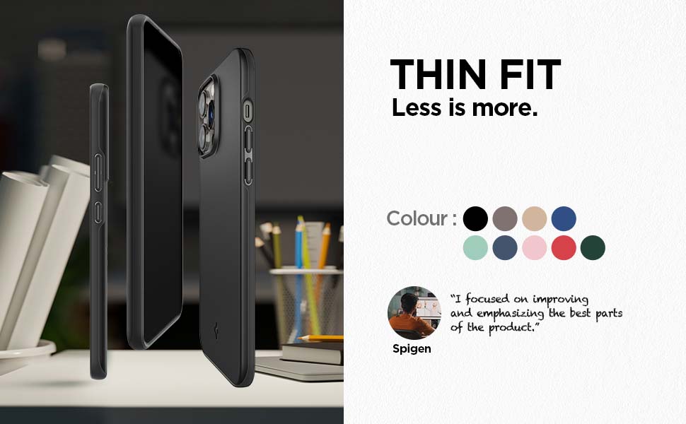 Spigen Compatible for iPhone 14 Pro Max Case Thin Fit - Metal Slate