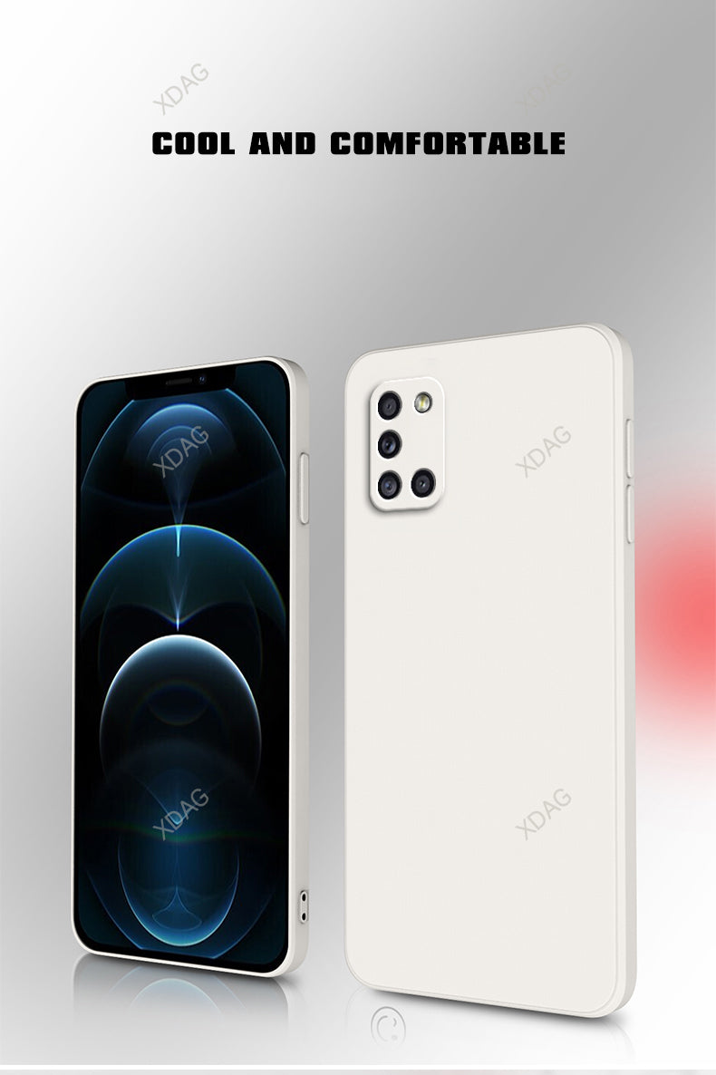 Half Wrapped Back Cover for Samsung A31 A41 A21S A51 A71 High Quality Internal Flocking Soft Liquid Silicone Phone Case Carcasas