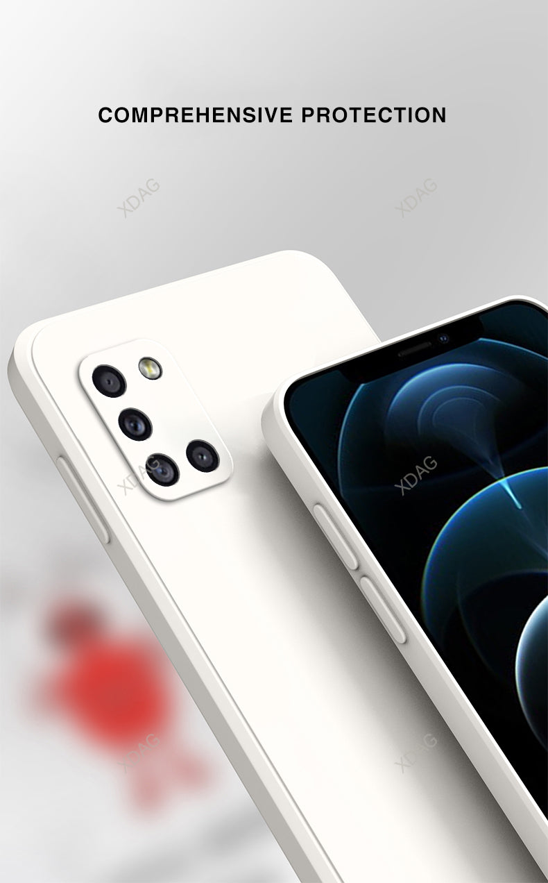 Half Wrapped Back Cover for Samsung A31 A41 A21S A51 A71 High Quality Internal Flocking Soft Liquid Silicone Phone Case Carcasas