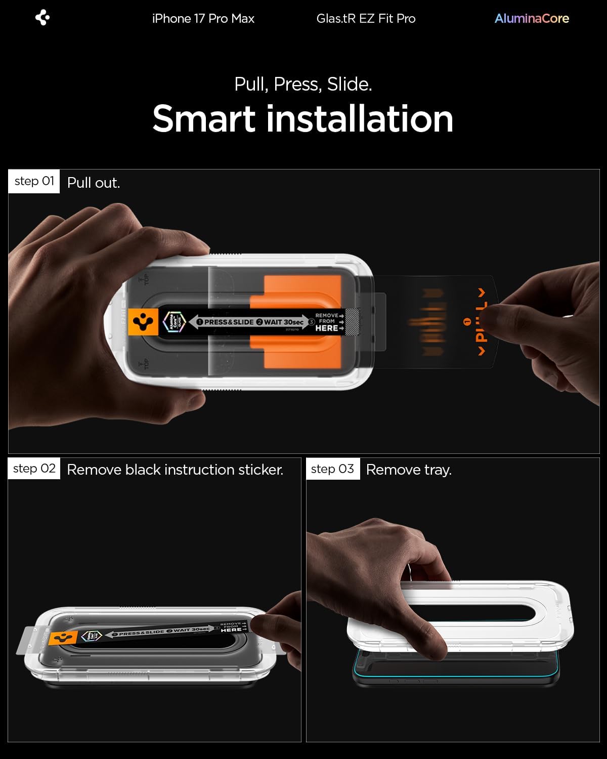 Spigen Screen Protector for iPhone 17 Pro Max/16 Pro Max Glas.tR EZ Fit Pro - 2 Pack