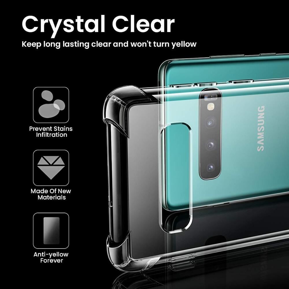 For Samsung Galaxy S10e S10 S9 S8 Plus S7 Edge S10+ S9+ S8+ Clear Phone Case Airbag Shockproof Clear TPU Cover Casing Soft Silicone Case