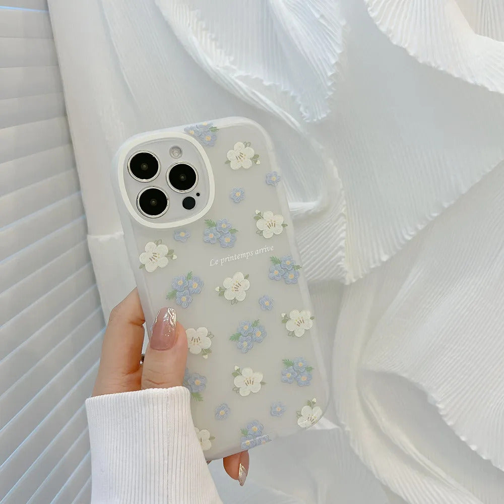 Small Fresh Flowers Case for Iphone iPhone16 16plus 16pro 15 15plus 15pro 15promax 14 14plus 14pro 14promax   13 13Pro 13pro Max 12 12Pro 12pro Max 11 11pro Max SE 2020 7/8/SE 7plus/8plus X/XS XR XsMax Clear Creative Soft Phone Casing
