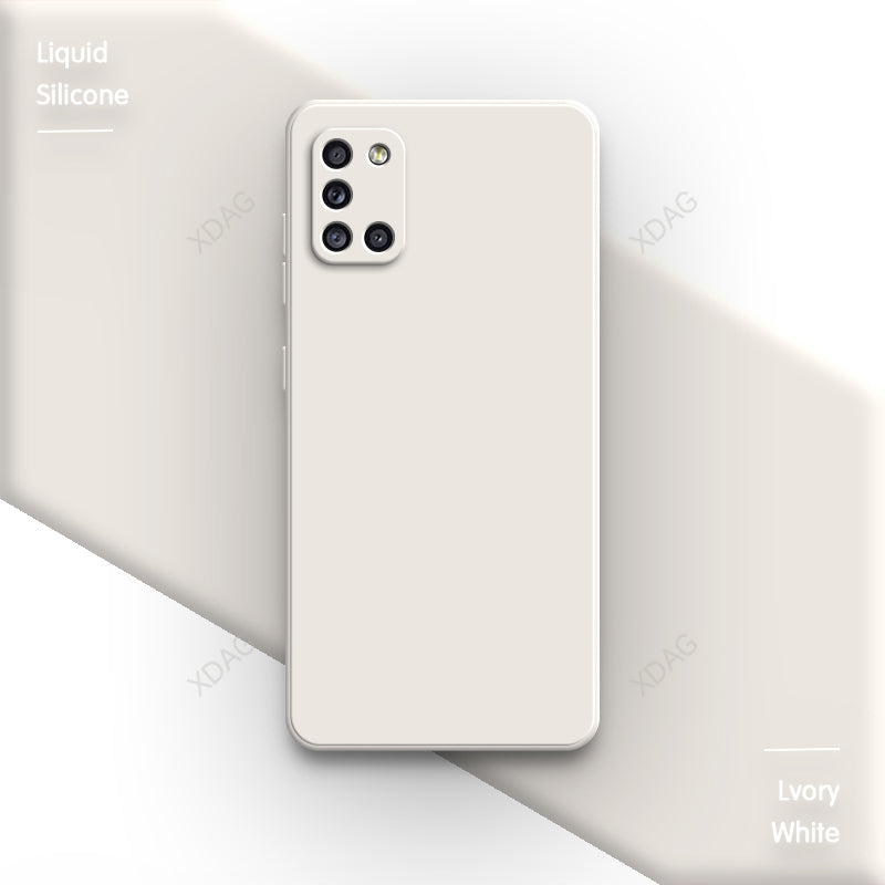 Half Wrapped Back Cover for Samsung A31 A41 A21S A51 A71 High Quality Internal Flocking Soft Liquid Silicone Phone Case Carcasas