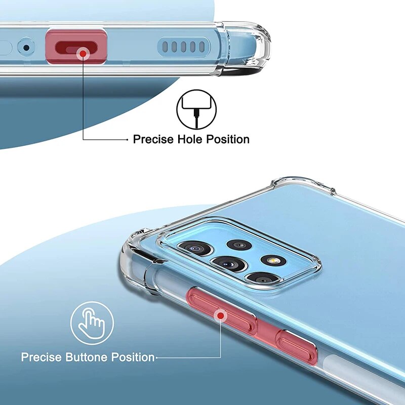 Clear Case for Samsung Galaxy A52s 5G A52 A32 4G Crystal Soft TPU Transparent Shockproof Phone Cover for Samsung A22 5G A12 A72