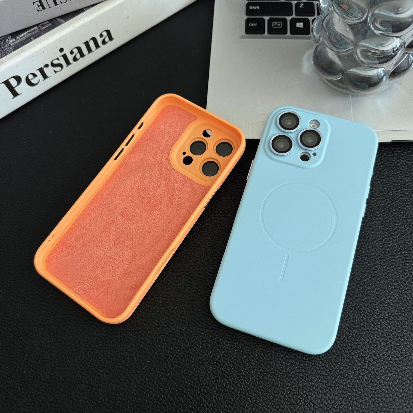 Solid Color Liquid Silicone Magnetic Phone Case