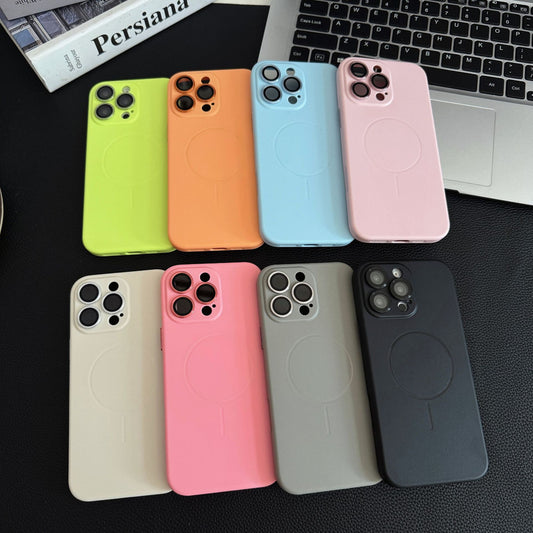 Solid Color Liquid Silicone Magnetic Phone Case
