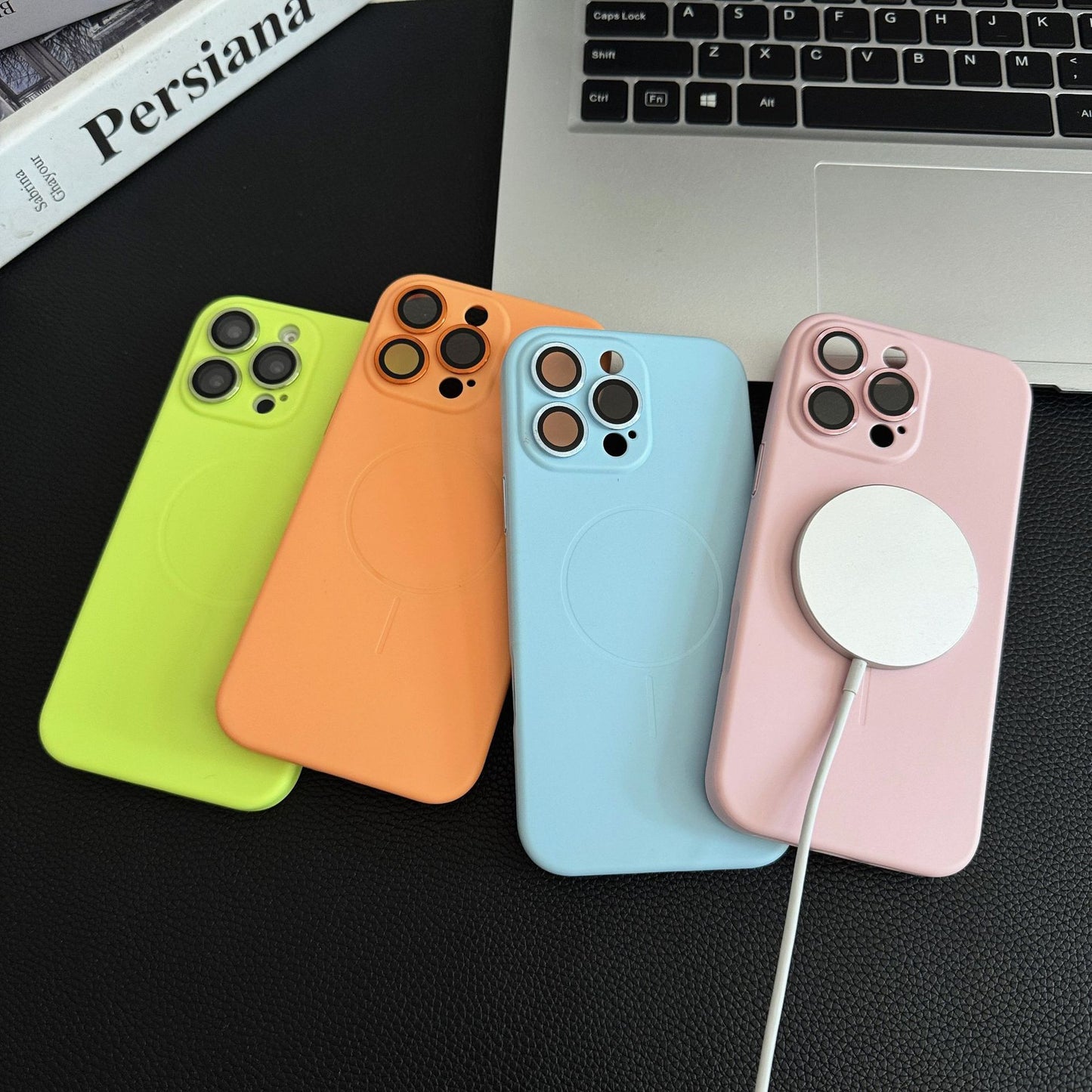 Solid Color Liquid Silicone Magnetic Phone Case