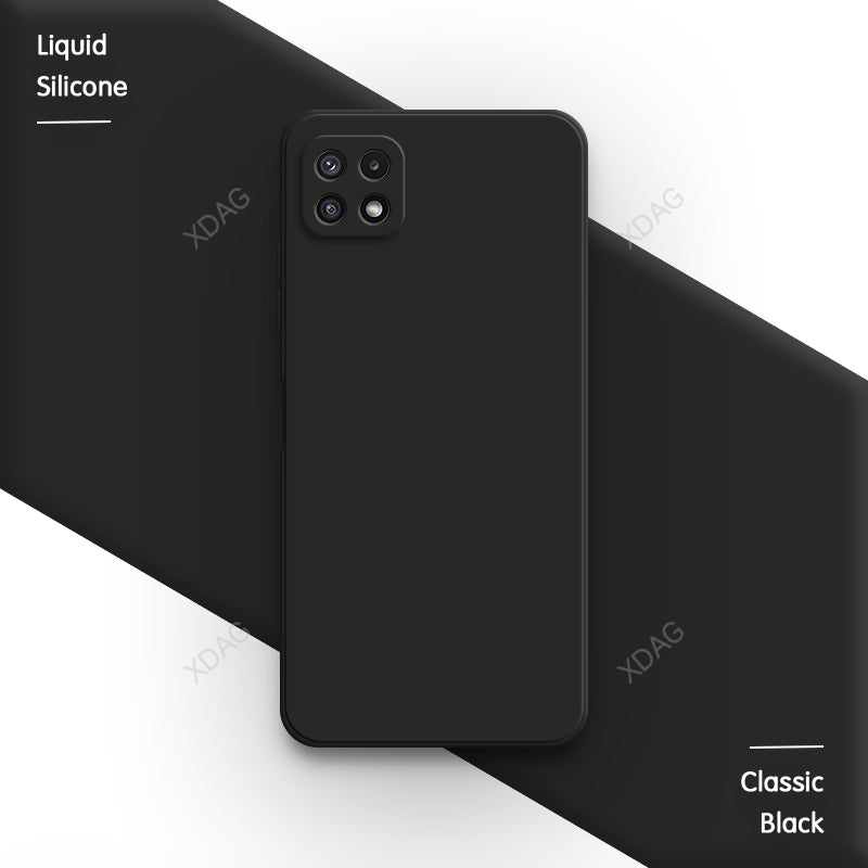 Original Phone Case for Samsung Galaxy A22 5G 6.6" Square High Qualtiy Liquid Silicone Bag SM-A226 SC-56B Soft Simple Back Cover