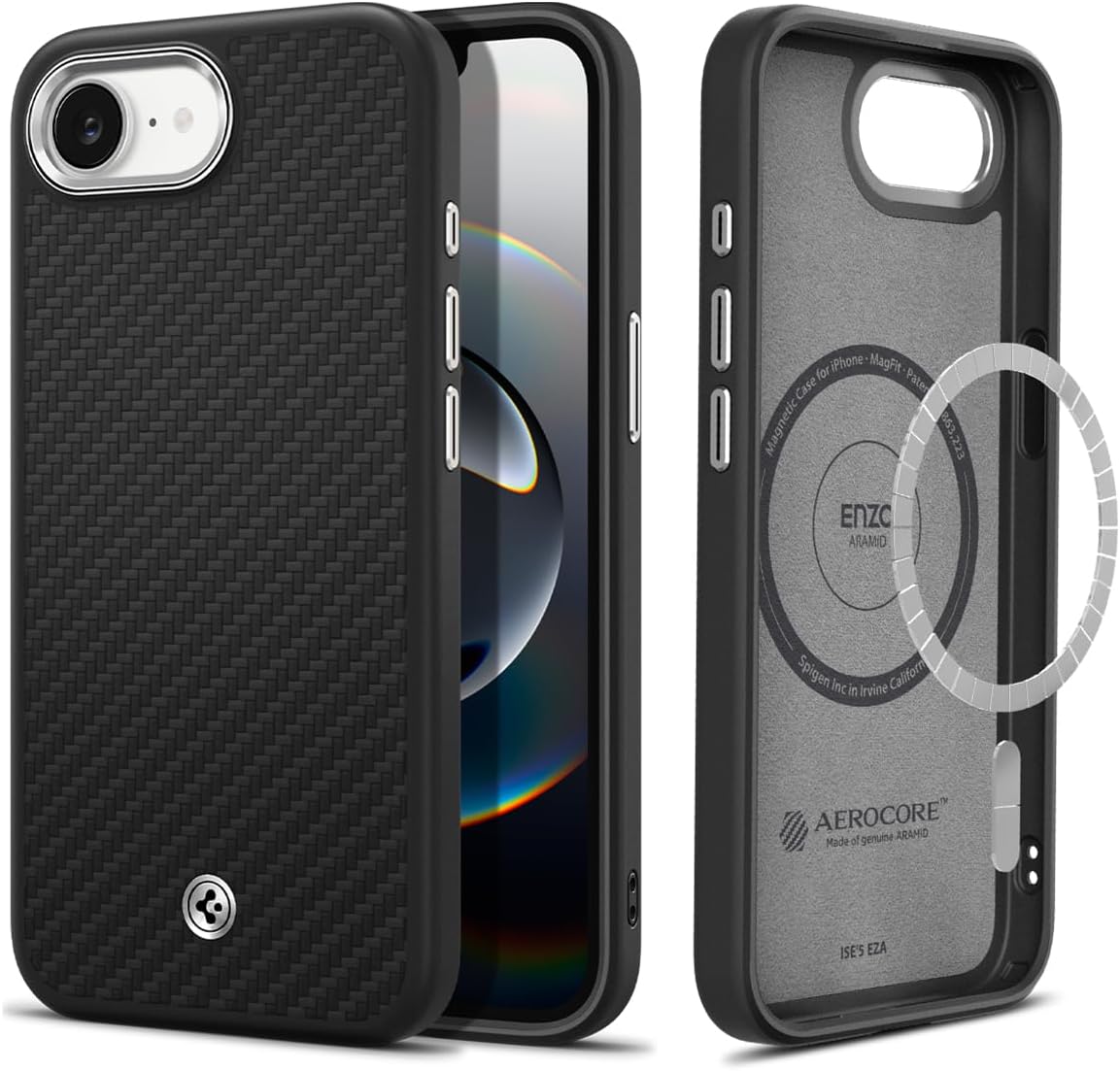 Spigen Enzo Aramid Compatible with iPhone 16e Case Cover - Matte Black