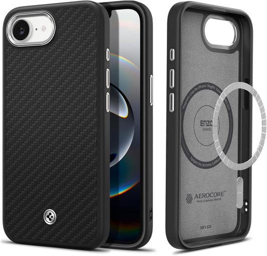 Spigen Enzo Aramid Compatible with iPhone 16e Case Cover - Matte Black