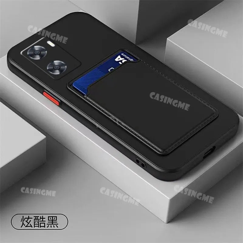 Casing For Oppo A77S A57 A 57 A77 A76 A36 A96 A 96 A55 4G 5G Fashion Liquid Silicon Phone Case Bumper Shockproof Casing Soft TPU Couple Camera Protection Back Cover With Card Slot