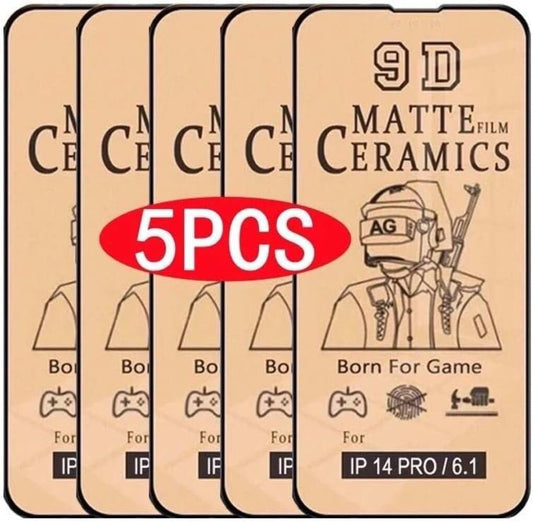 MATTE [5 Pack] Ceramic Screen Protectors for iPhone 15 Pro Max - Durable Flexible Shockproof Protective Film