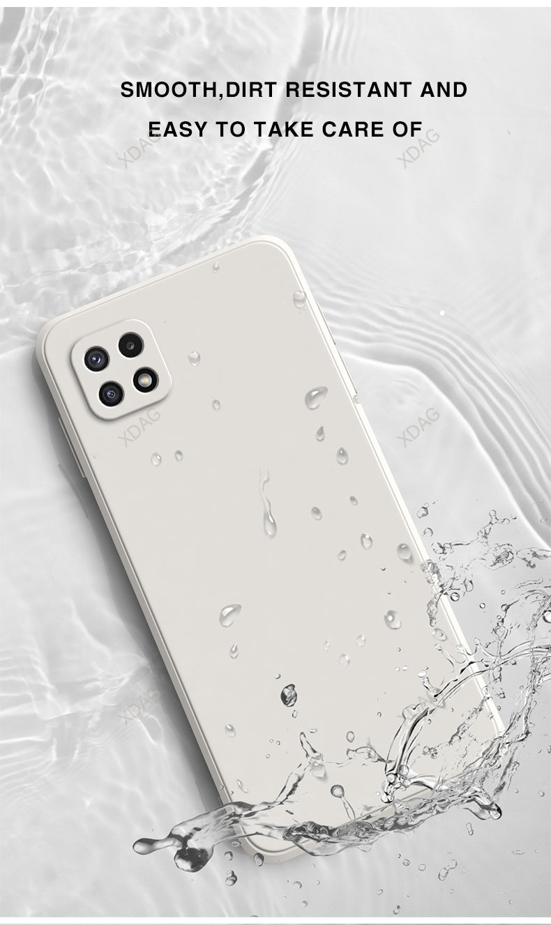 Original Phone Case for Samsung Galaxy A22 5G 6.6" Square High Qualtiy Liquid Silicone Bag SM-A226 SC-56B Soft Simple Back Cover