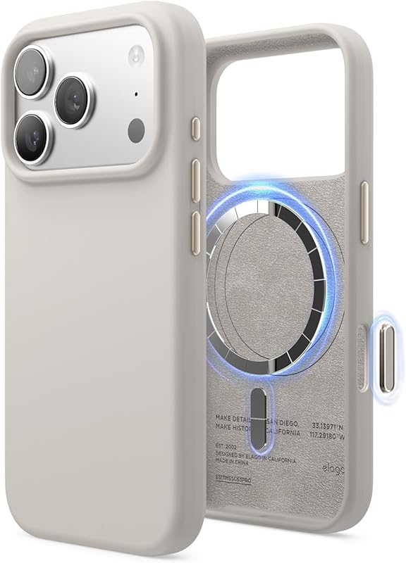 elago for iPhone Air Case, Premium Magnetic Silicone Case, Compatible with MagSafe, Liquid Silicone Material, Protective Cover, Shockproof, Slim Phone, 6.5 inch (Medium Grey)