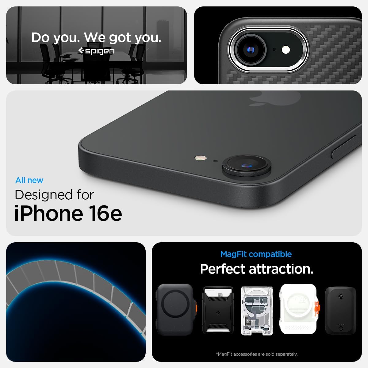 Spigen Enzo Aramid Compatible with iPhone 16e Case Cover - Matte Black